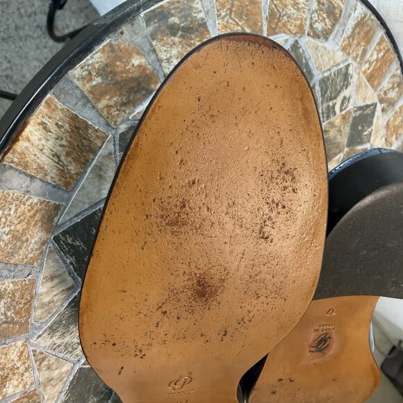 M.Gemi Women’s Leather Slide Loafers Navy Blue Size 37 / US 6.5–7 Made in Italy - Picture 13 of 13